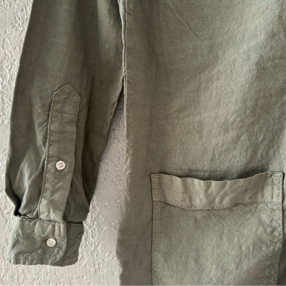 Frank & Eileen Ireland Playsuit Romper Small Green Cotton Linen Minimalist Chic - Picture 13 of 15